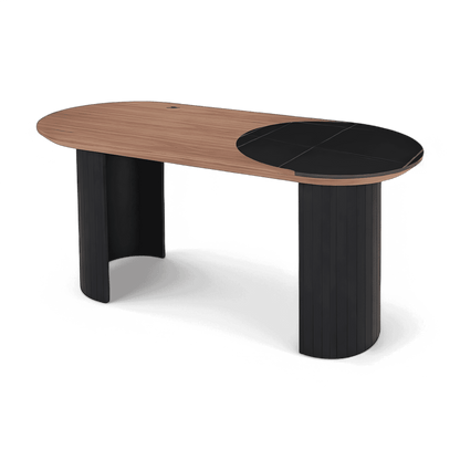Jude Office Desk Walnut & Black