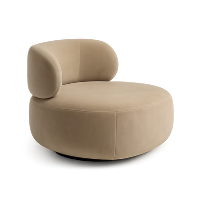 Lilo Swivel Lounge Chair Beige Velvet