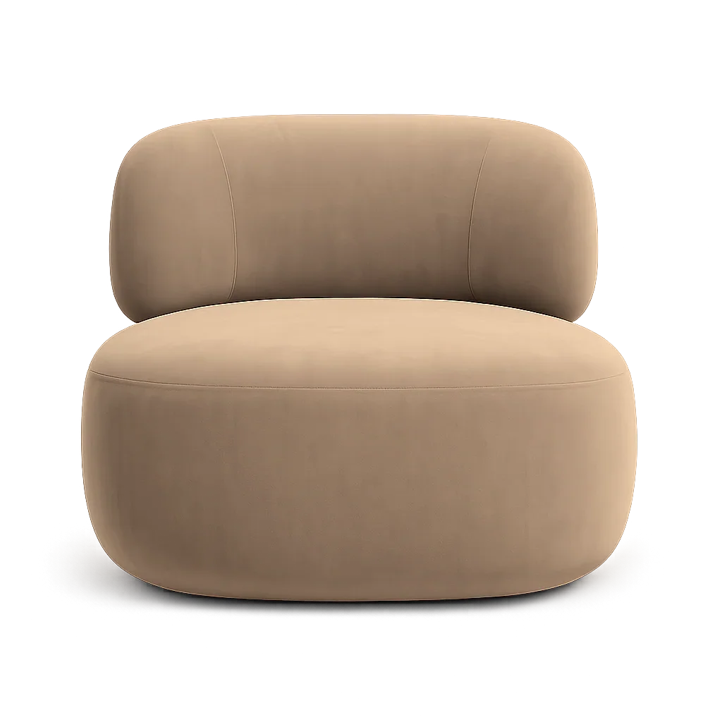 Lilo Swivel Lounge Chair Beige Velvet