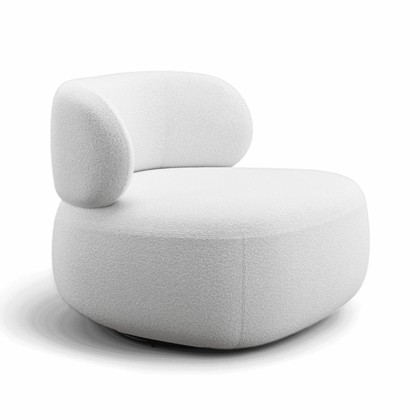 Lilo Swivel Lounge Chair White Boucle