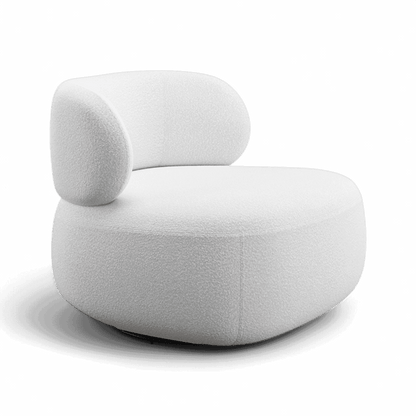 Lilo Swivel Lounge Chair White Boucle