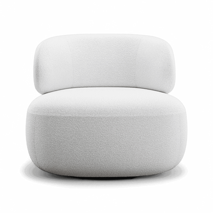 Lilo Swivel Lounge Chair White Boucle