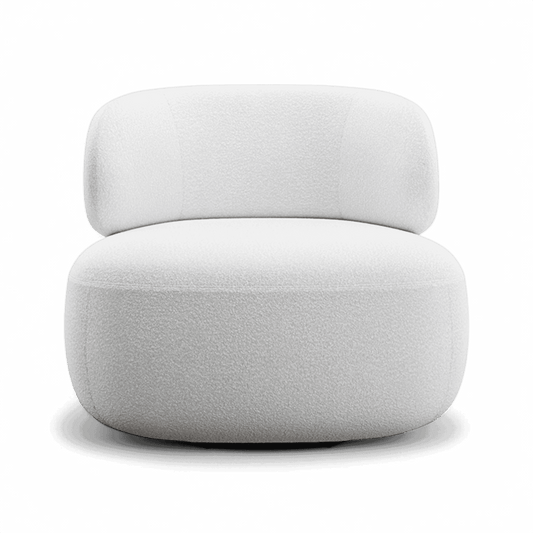 Lilo Swivel Lounge Chair White Boucle