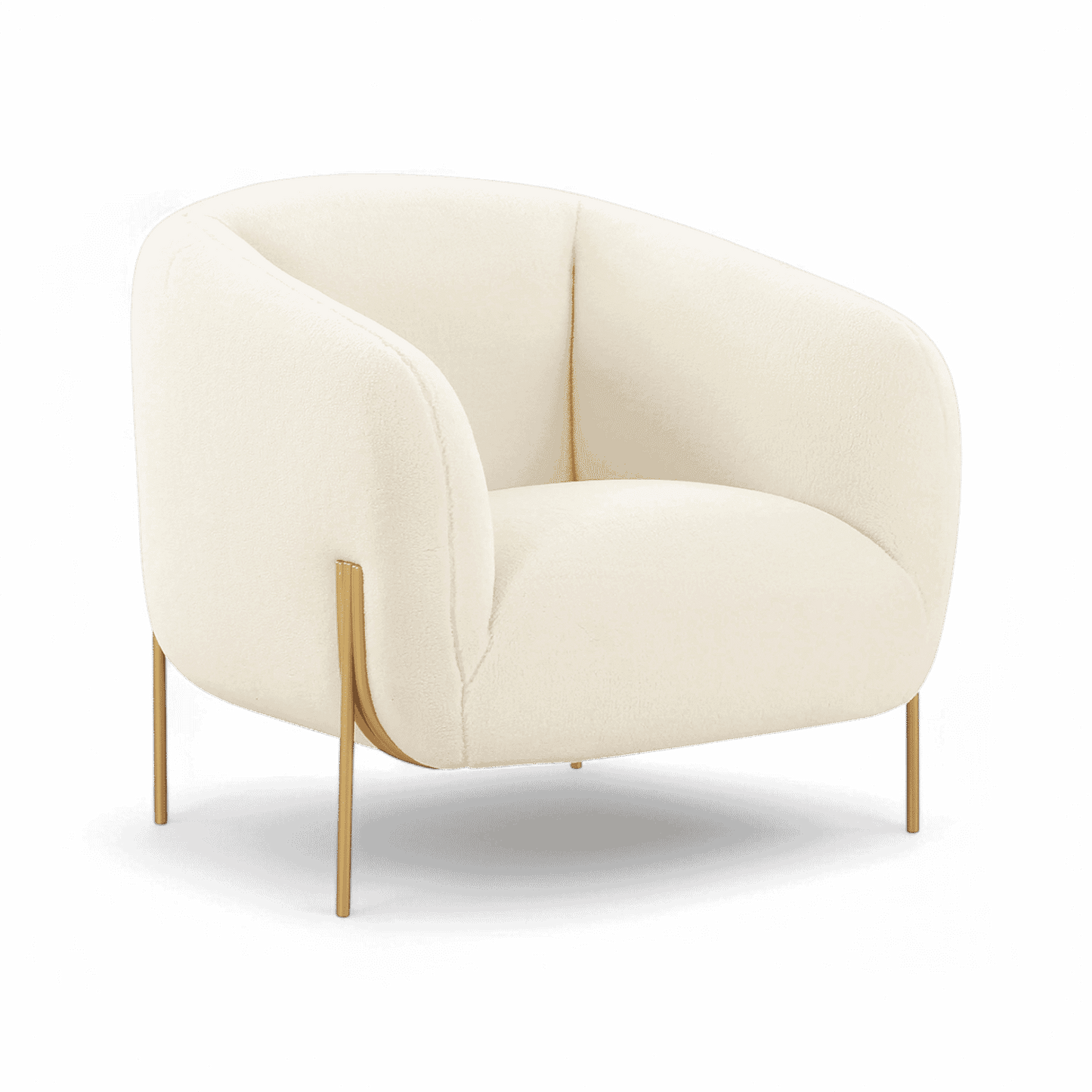 Throne Beige Shearling Accent Chair