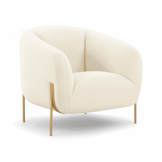 Throne Beige Shearling Accent Chair