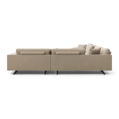 Maestro Sectional Sofa Beige Velvet