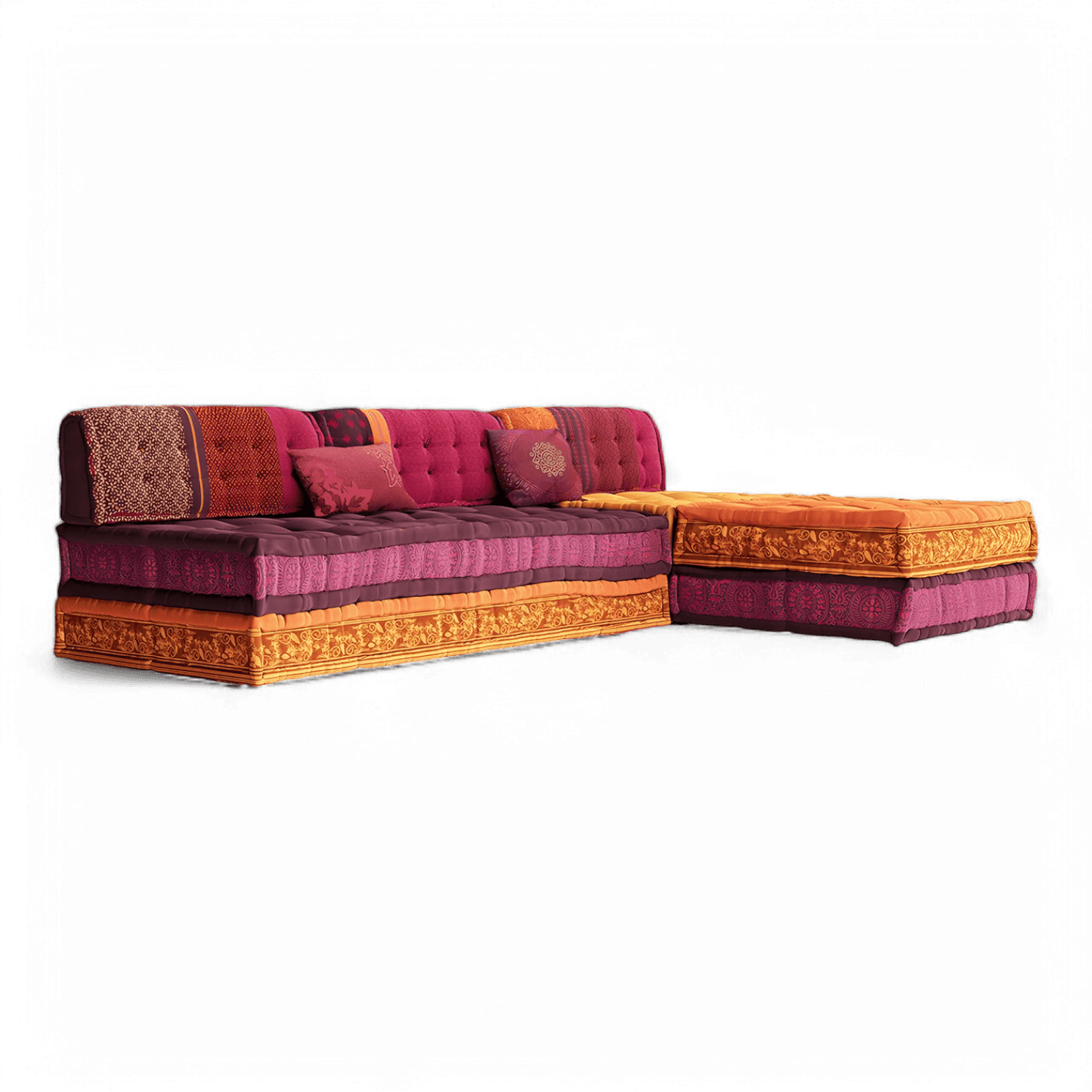 Maili Sectional Sofa Purple & Orange