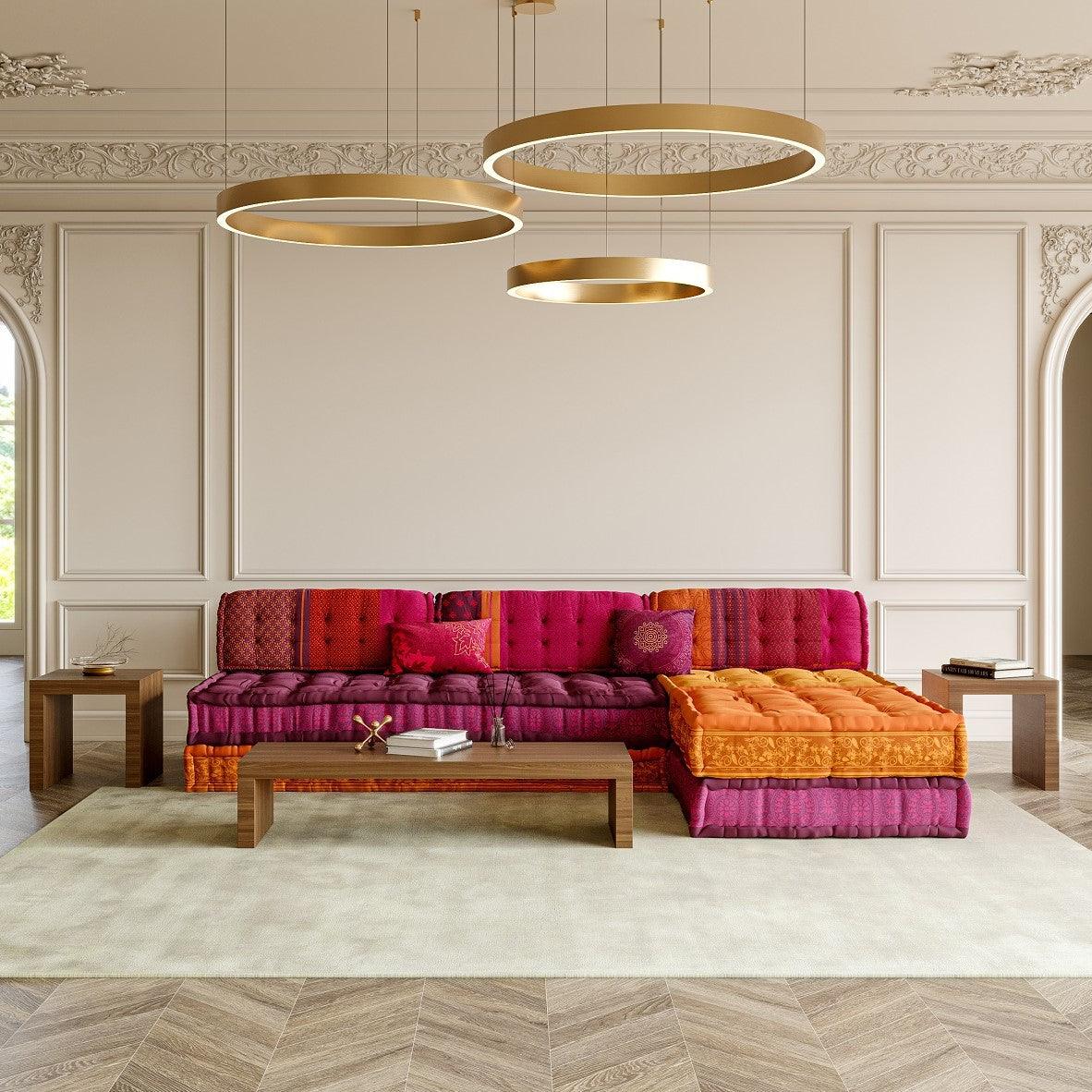 Maili Sectional Sofa Purple & Orange