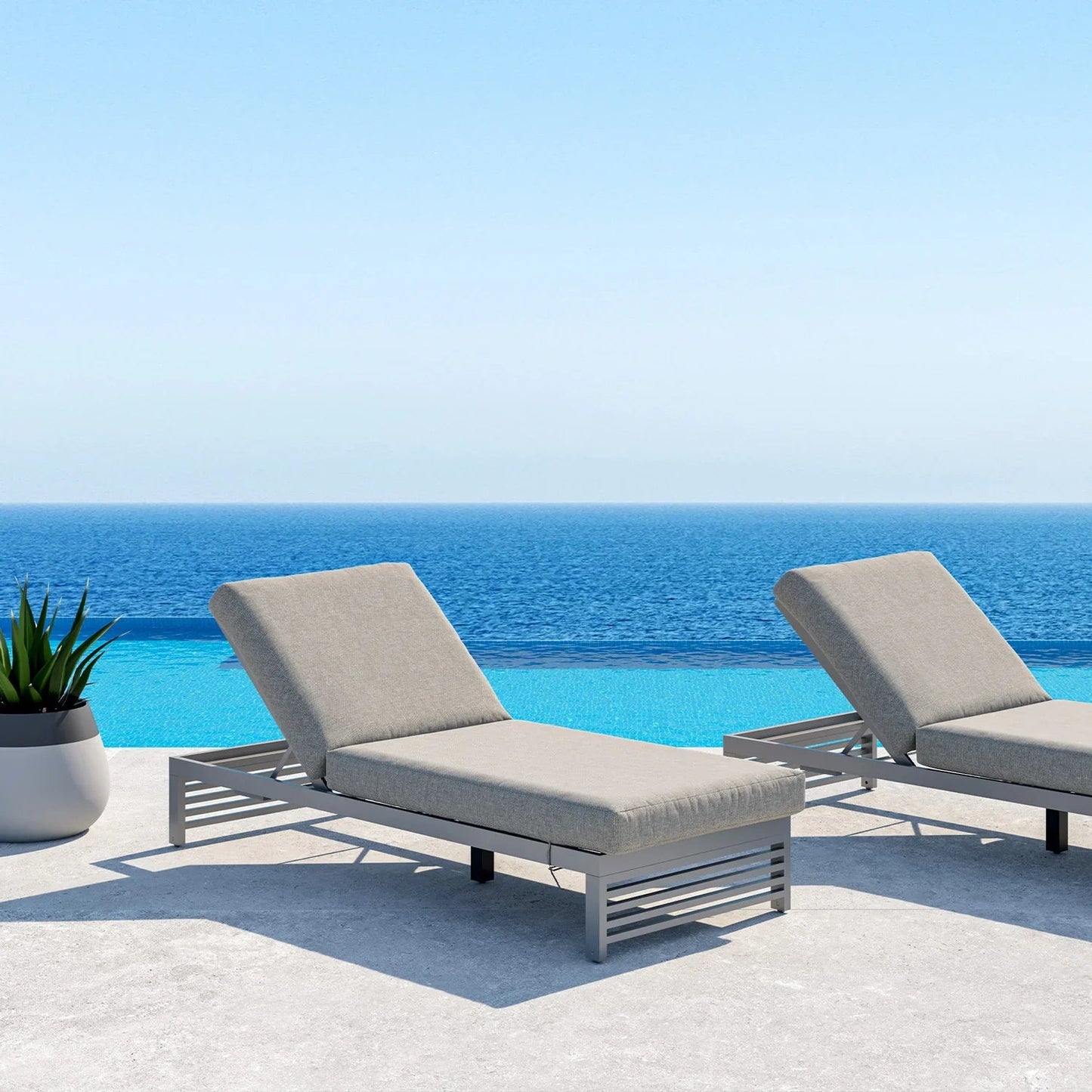 Mallorca Outdoor Lounger Gray