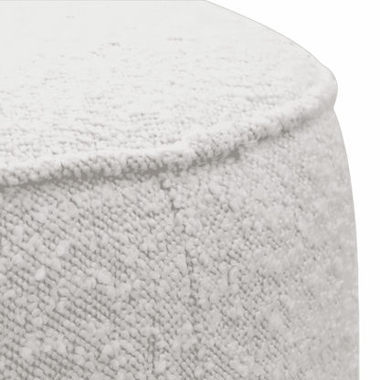 Elora Ottoman White Boucle