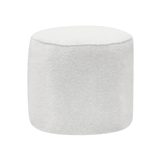 Elora Ottoman White Boucle