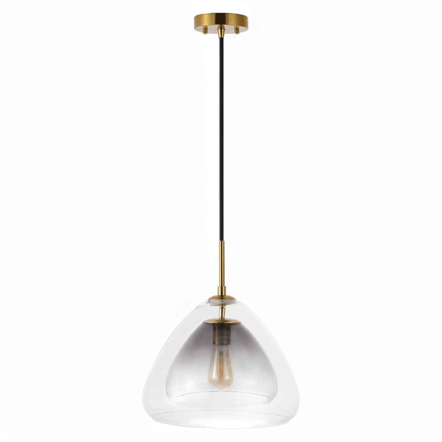 Orris Pendant Smoke Gray & Brass
