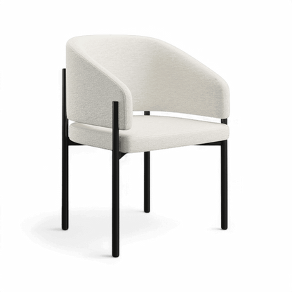 Oxford Dining Chair Off White & Black Frame