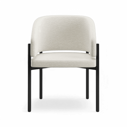 Oxford Dining Chair Off White & Black Frame