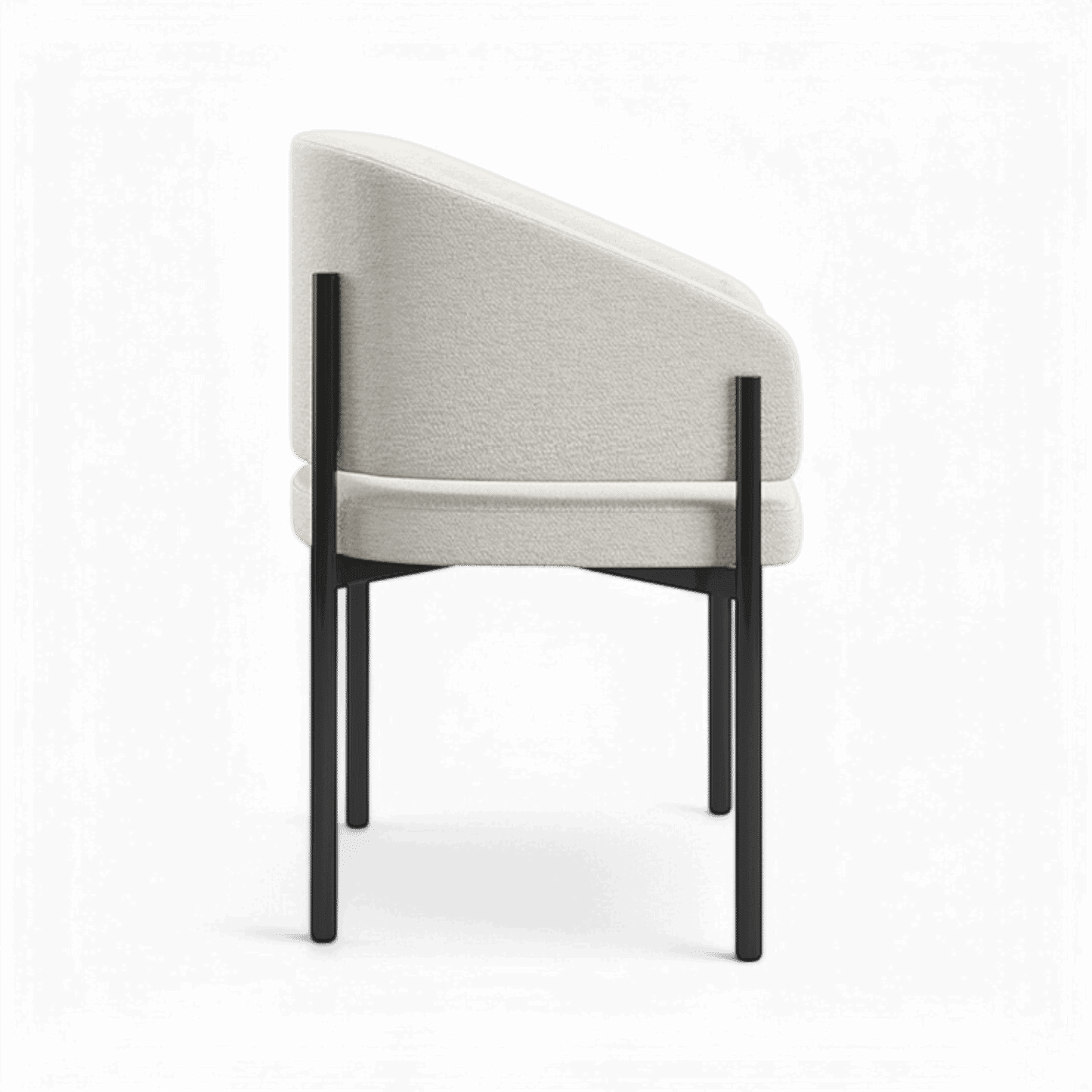 Oxford Dining Chair Off White & Black Frame