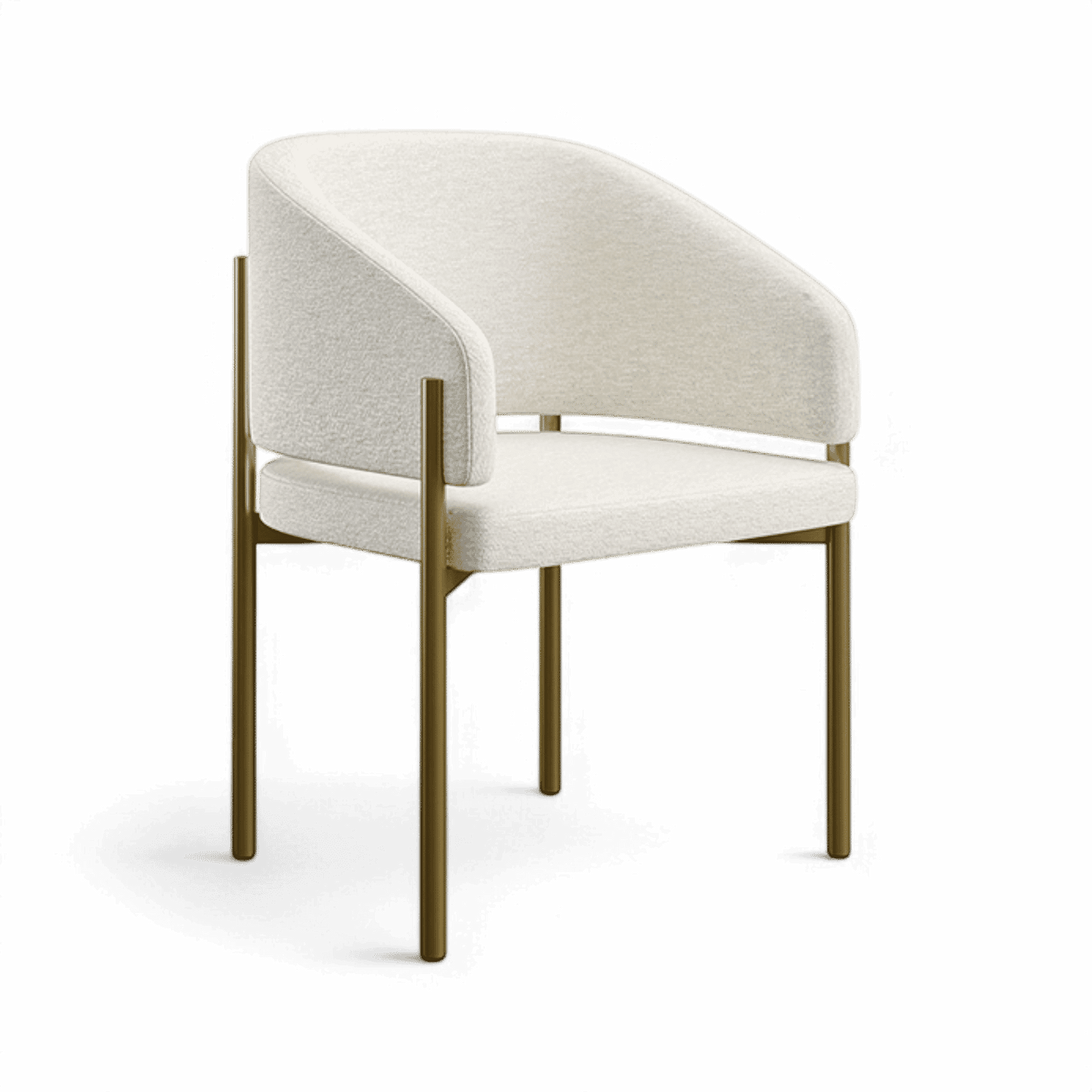 Oxford Dining Chair Off White & Brass Frame