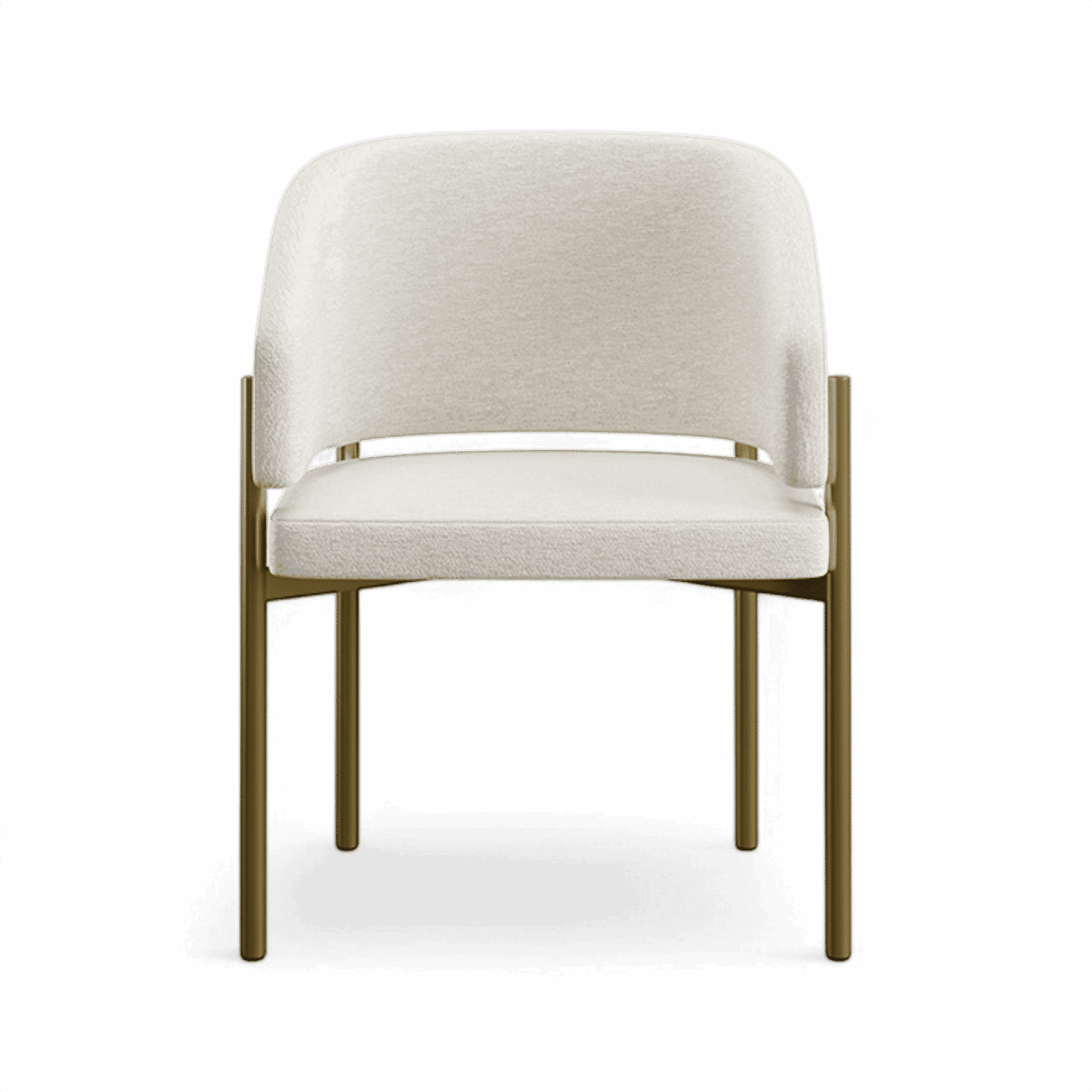 Oxford Dining Chair Off White & Brass Frame
