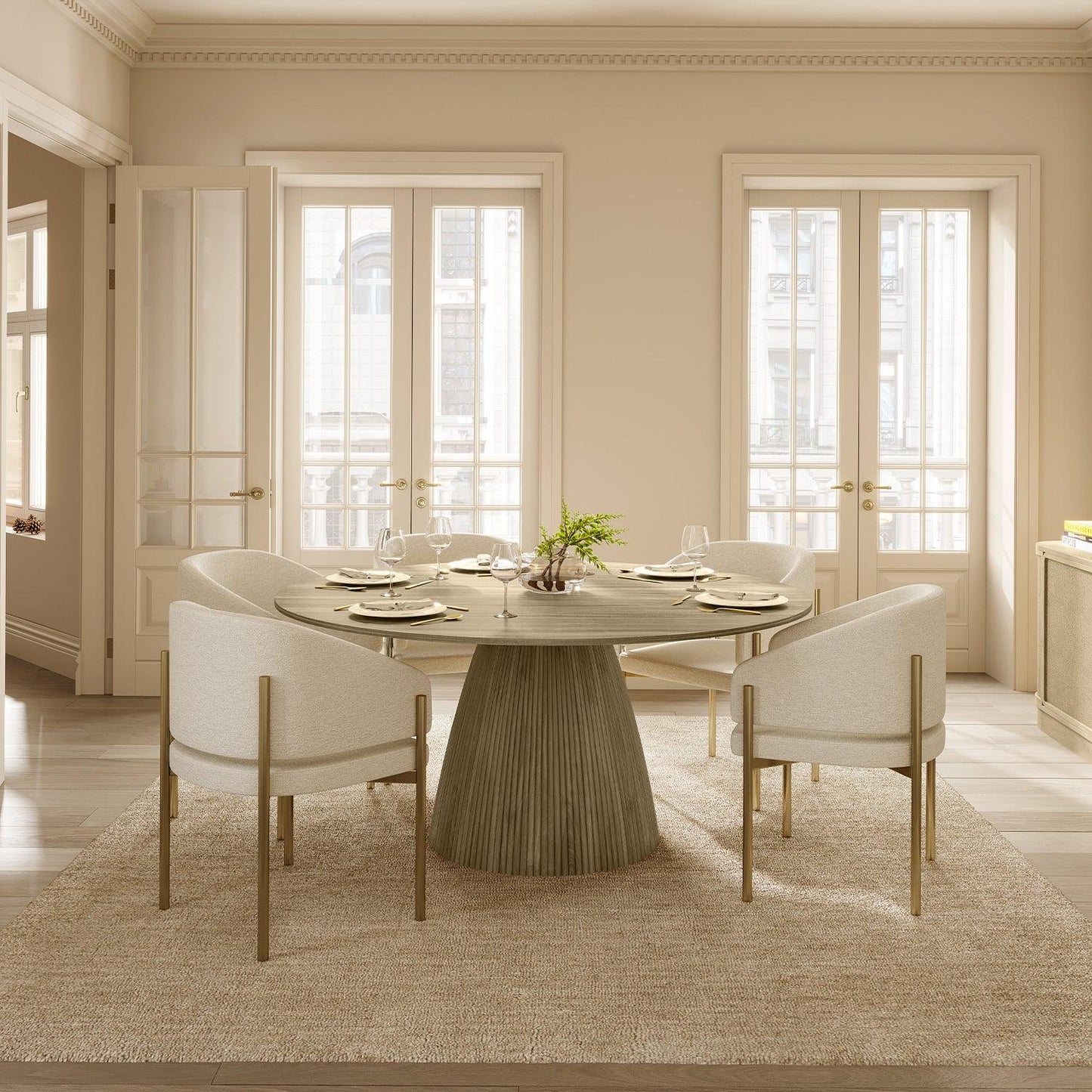 Oxford Round Dining Table Greige Oak