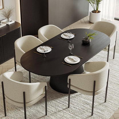 Oxford Dining Chair Off White & Black Frame