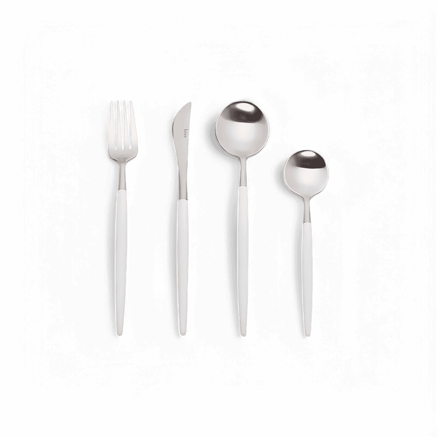 Paradiso White and Silver Silverware Set