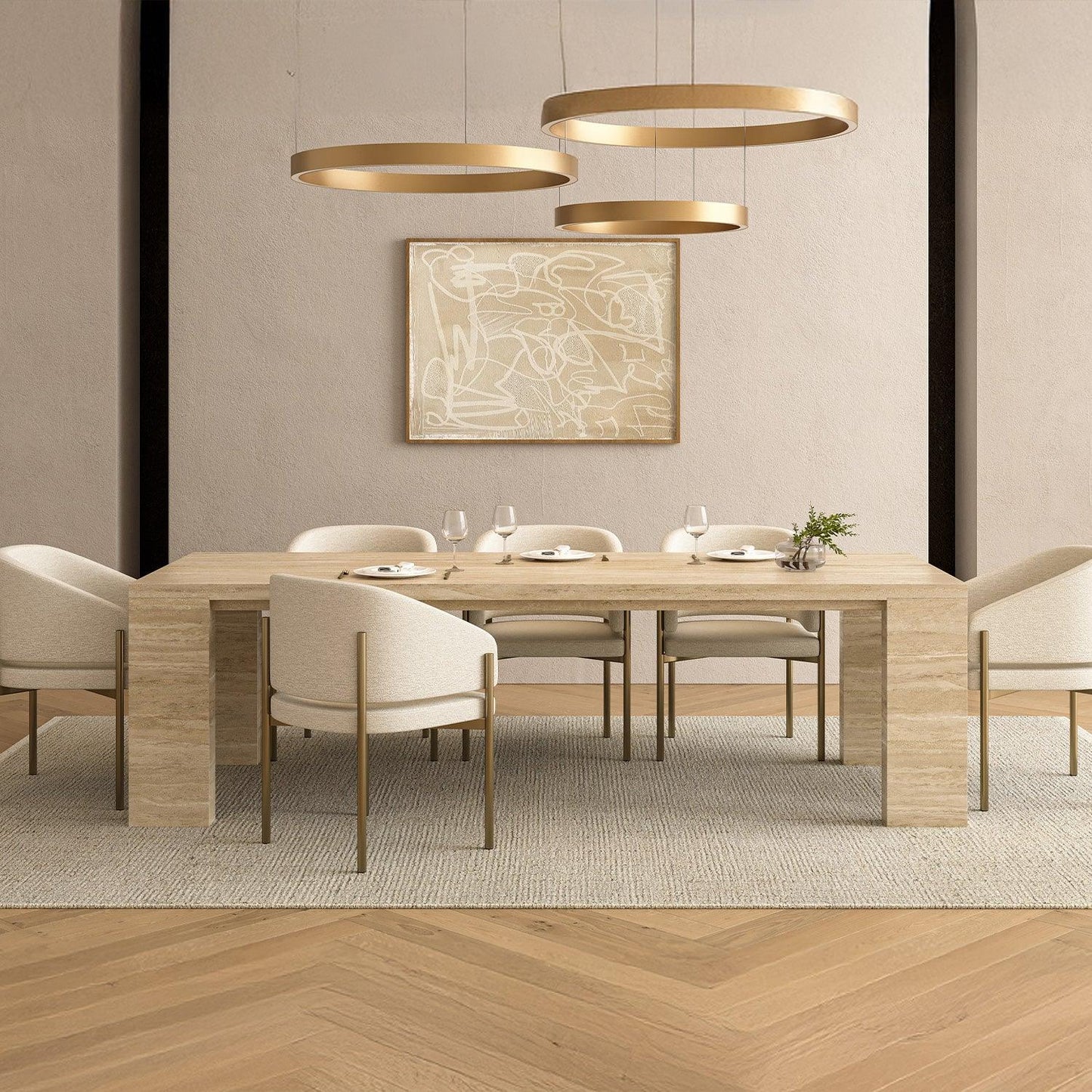Roma Dining Table Travertine