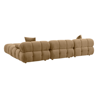 Solace Camel Velvet 4-piece Modular Sectional