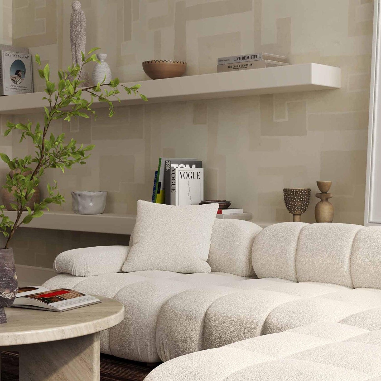 Solace Off White Modular Loveseat