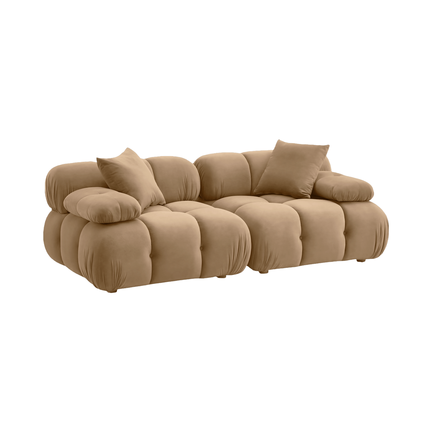 Solace Camel Velvet Modular Loveseat