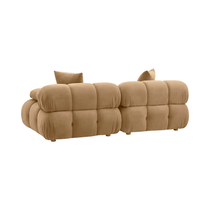 Solace Camel Velvet Modular Loveseat