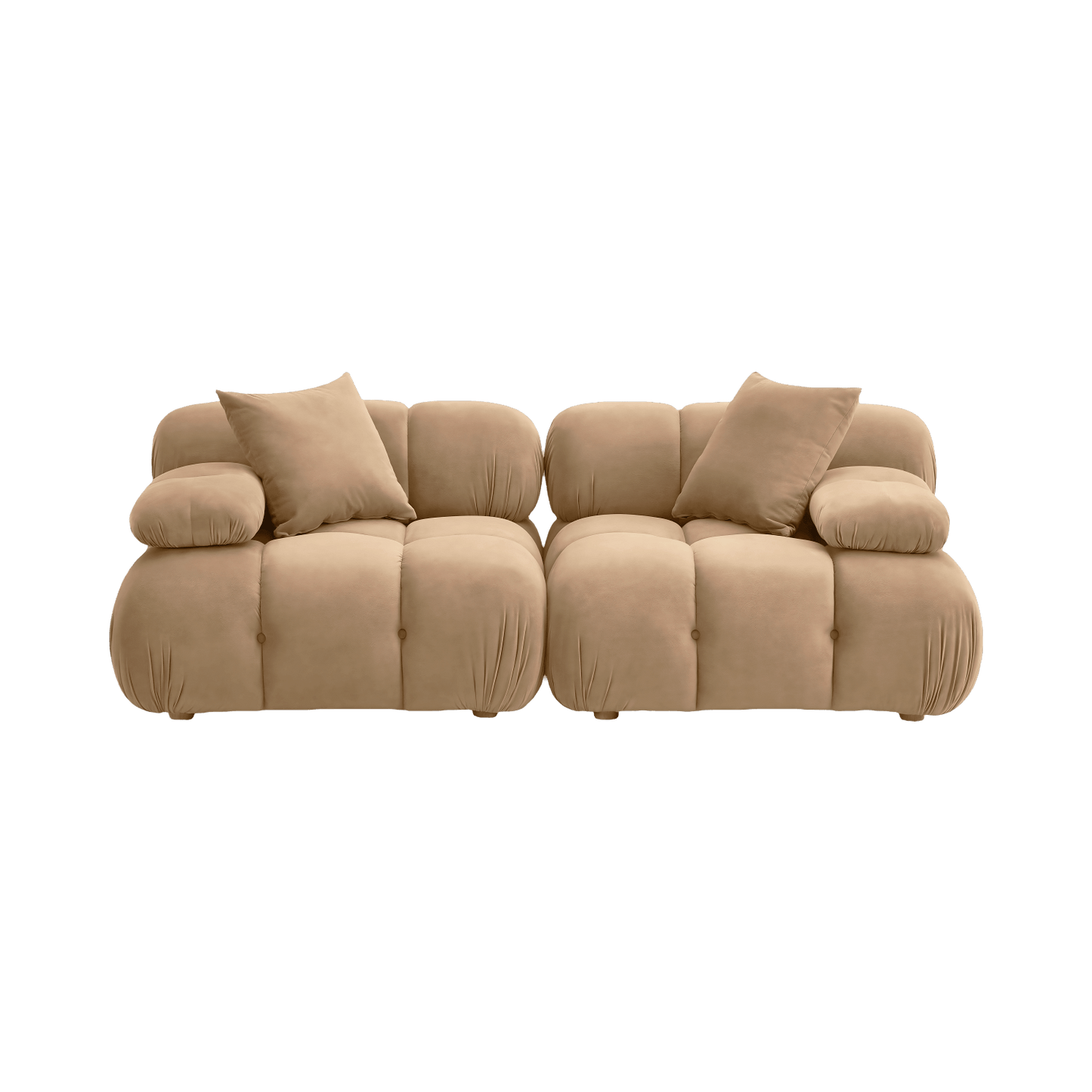 Solace Camel Velvet Modular Loveseat